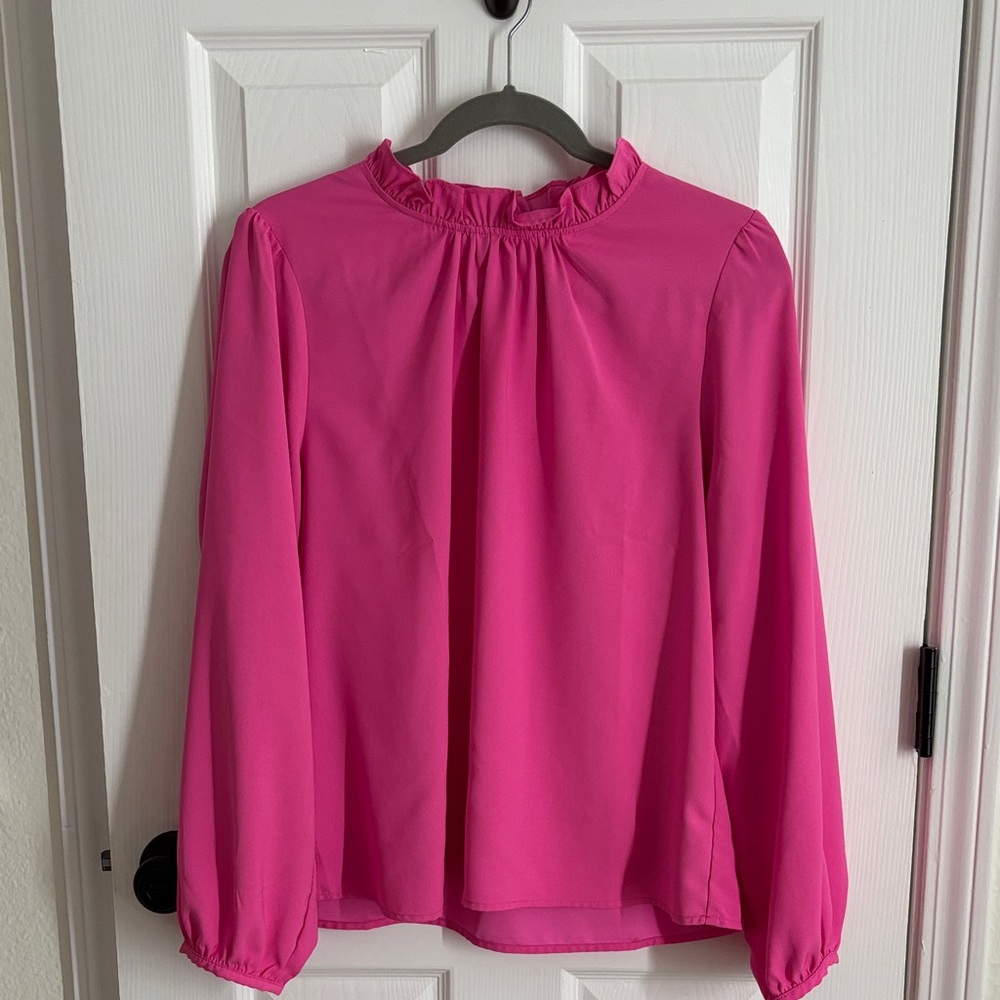 J. Crew Vibrant Pink Blouse